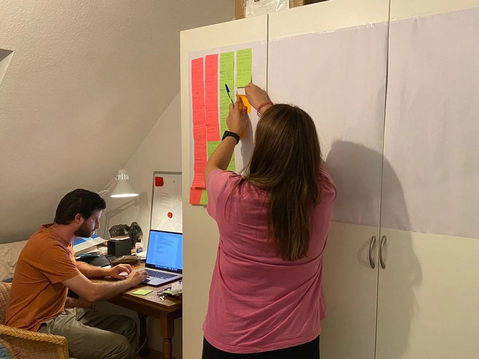 Observations being organised during a collaborative research mapping session